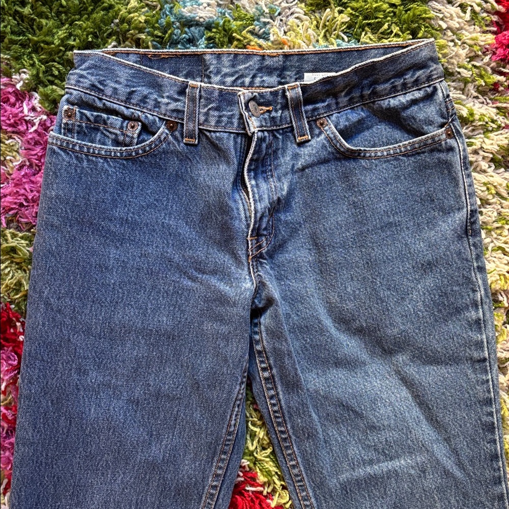 Levi's Vintage 518 Super Low Bootcut Flare Jeans in Classic Blue - Picture 2 of 11